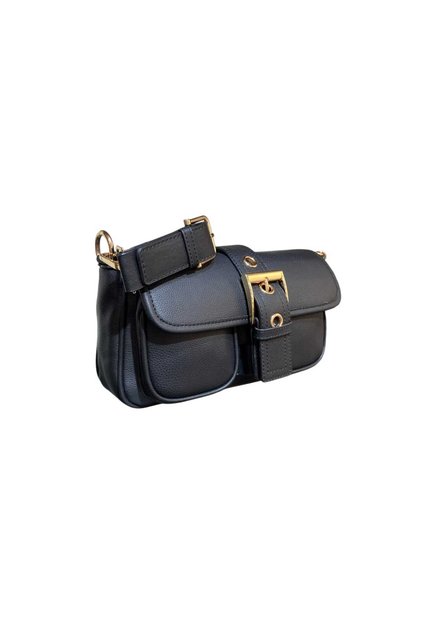 Very Stylish Belt-Detail Short Handle and Long Handle Exquisite Bag Black