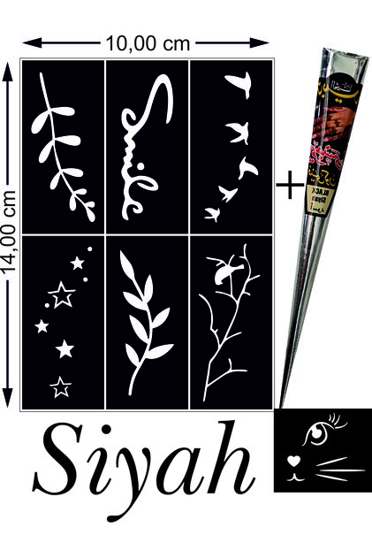 Kına Kalıbı (GEÇİCİ DÖVME ŞABLONU) Hint Kınası Henna Tattoo Stencil Kına Gecesi
