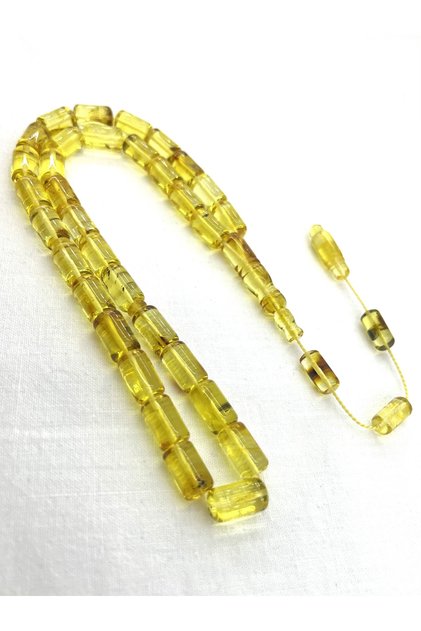 Orijinal Damla Kehribar Tesbih Kapsül Kesim 8,5x12mm 22 gr