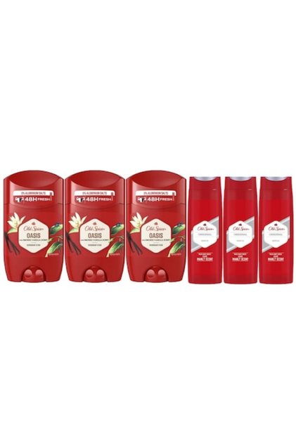 Σετ 6 τεμαχίων ποικιλίας, 3 x Antiperspirant Stick 50ml Oasis , 3 x Shower Gel 400ml Original