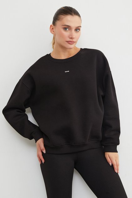 Φούτερ Oversize με λαιμόκοψη και αξεσουάρ Love
