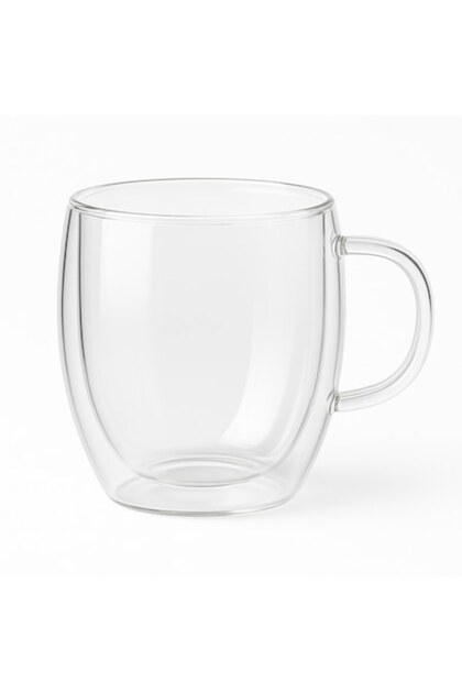 Cană de sticlă cu pereți dubli, 250 ml, cu mâner