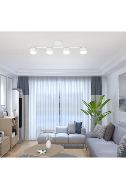Полилей, Модел D60309-4, 4 X GX53 LED крушка, 3 вида осветление, 48W, Бял