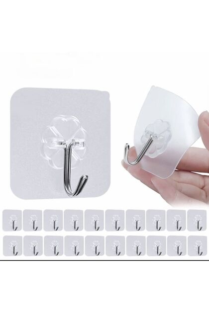 Kendinden Yapışkanlı Şeffaf Askı 5 Li Set