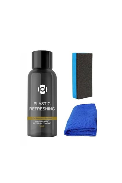 Kit Crema Nano revitalizanta pentru bordul auto, prosop fibre, burete, reda aspentul de nou a plasti
