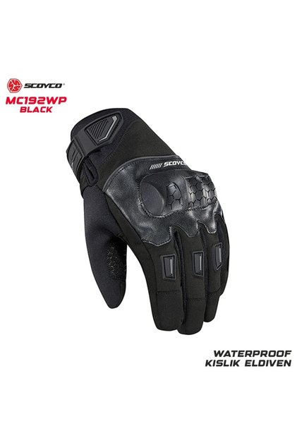 MC192 WP Kışlık Motosiklet Eldiveni (SİYAH)