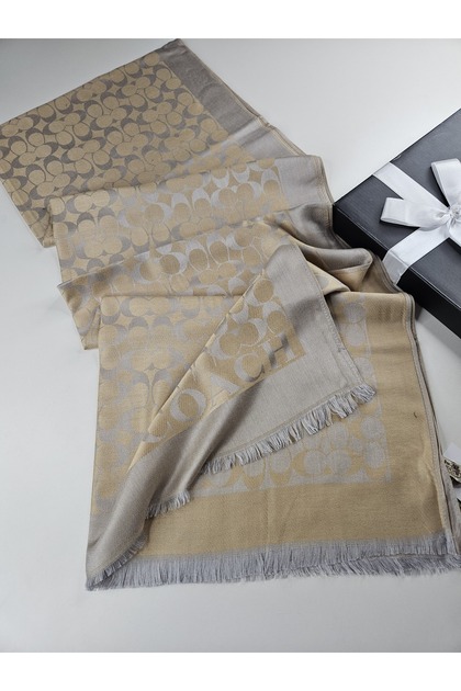 Luxury Shawl C Pattern Cotton Cashmere Silk Shawl 4 Seasons Double-Sided 75 X 200 cm