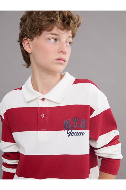 Turtleneck Striped T-Shirt for Boys