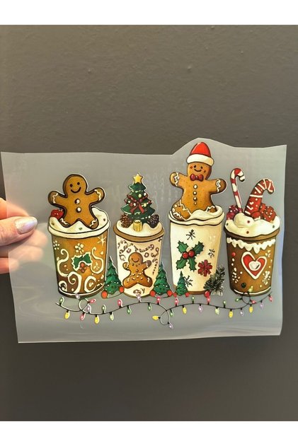 أكواب عيد الميلاد التي تلتصق بالكي، طباعة نقل حراري، 25×15 سم