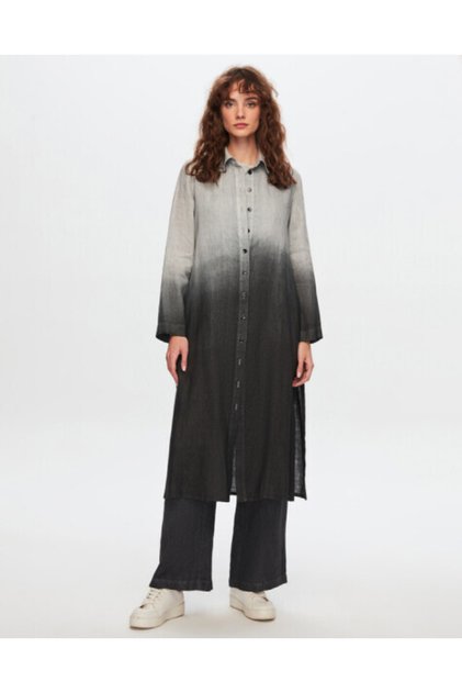 T24Y-7002 Bol Paça Degrade Keten Pantolon BLACK