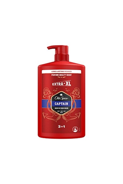 Gel de dus si sampon 3 in 1 Captain pentru corp, par si fata, 1000 ml