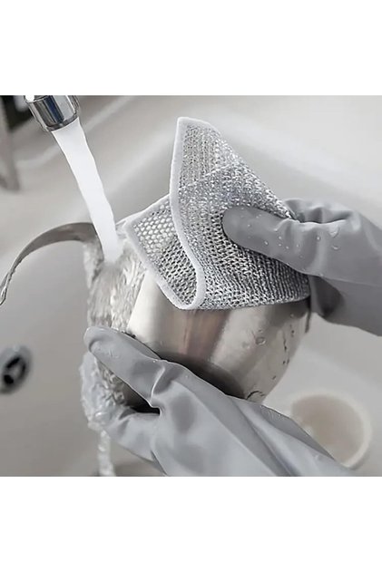 6 Pieces 20X20 Inox Wire Cloth, Inox Wire Dishcloth, Kitchen Bathroom Cloth Double Layer