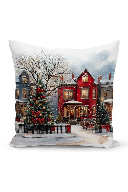 Yılbaşı Serisi Çift Tarafı Dijital Baskılı Kırlent Kılıfı (Christmas Noel Cushion Cover)