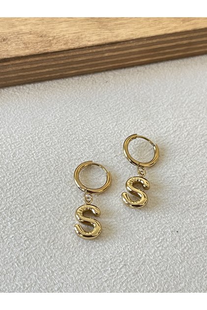 316 L Surgical Steel Letter Earring S Letter Steel Balloon Earring