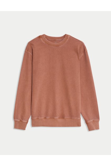 Saf Pamuklu Sweatshirt