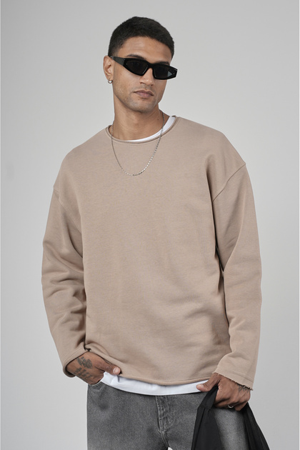 Trend Biz Oversize Pis Collar Men's Plain Sweatshirt
