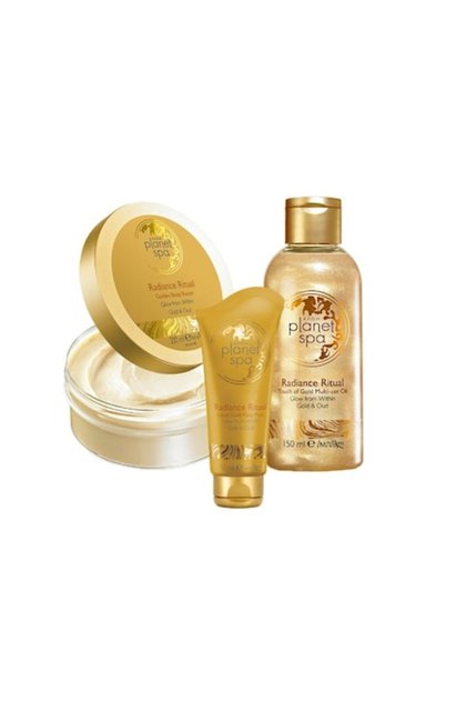 Planet SPA Radiance Ritual - set 3 piese: Cremă de corp 200ml, Ulei de corp Golden 150ml, Mască facială 50