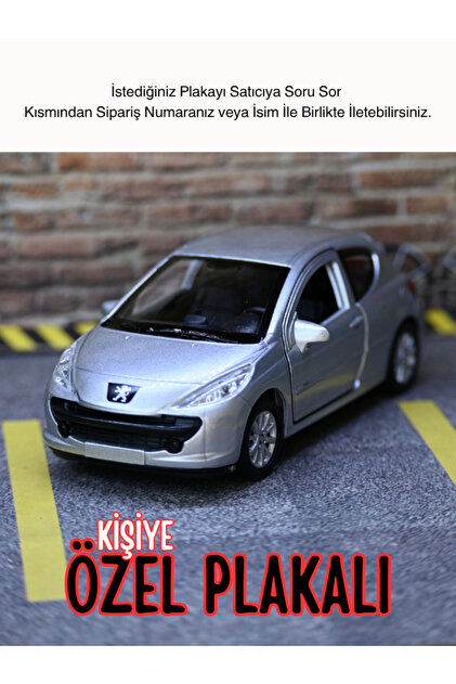 WELLY Oyuncak Metal Model Araba 1/36 Çek Bırak Peugeot 207 Beyaz
