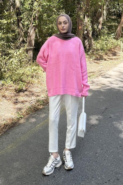 Thin Knitted Sweater Pink