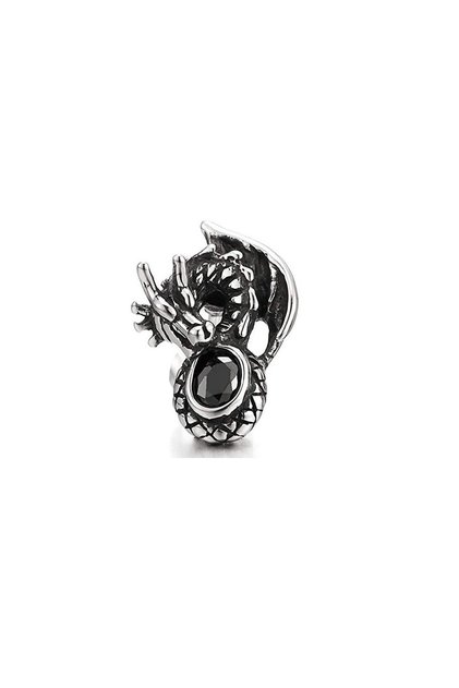 Dragon Black Zircon Stone Design Studded Model 316L Stainless&Non-Tarnish Steel Earrings