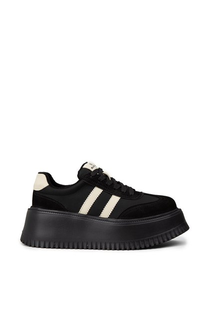 Kadın Siyah Hakiki Süet Platform Sneaker