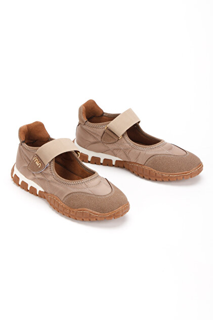 Mari0408 Manijero (Ziva) Kadın Hakiki Deri Loafer Platform Açık Kahve Terlik
