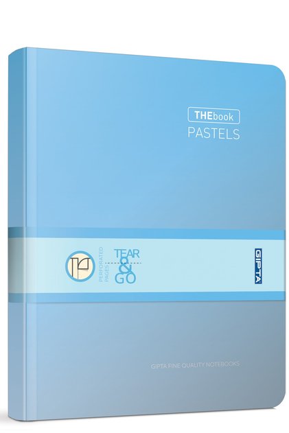The Book Pastel 20X28 400 Sheets 4 Compartment Hard Cover Hardcover Notebook (3485) Ruled Pastel Light Blue