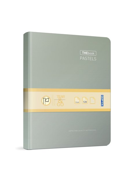 The Book باستيل 14x20 120 ورقة 4 أقسام غطاء صلب غلاف فني (3059) مربع رمادي باستيل