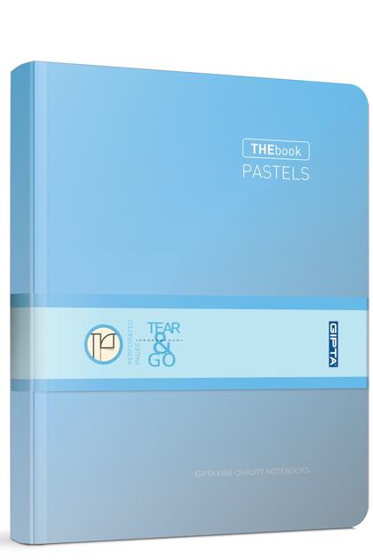 The Book Pastel 20x28 296 Sheets 4 Compartments Hard Cover Hardcover Notebook (3484) Checked Light Blue