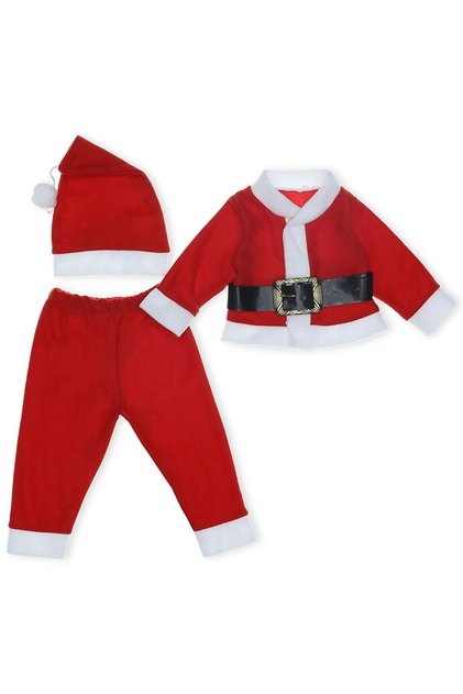 Noel Baba Erkek Bebek Çocuk Yılbaşı Kostümü Yılbaşı 4 Lü Takım 389669