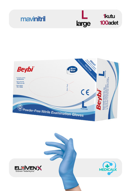 Powder-Free Nitrile Gloves Blue (L) Size
