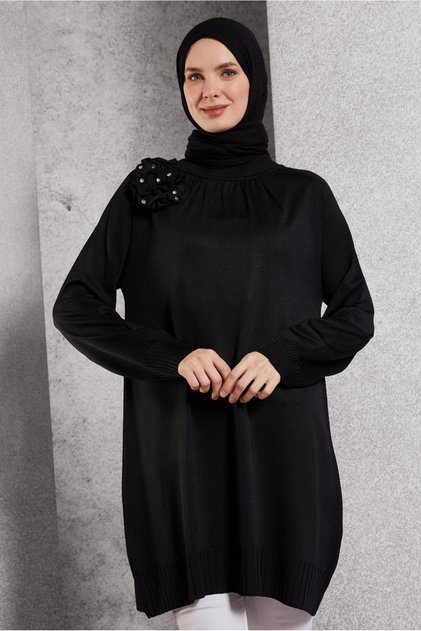 Broshe Detailed Knitting Tunic 44987