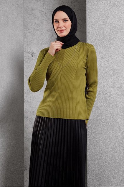 BİSİKLET YAKA TRİKO KAZAK 45004