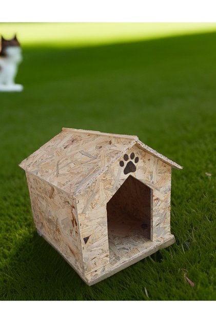 Odun Rengi Lüx Kedi Evi Kulübesi 1.Sınıf Ahşap Yağmur Ve Soğuk Hava Geçirmez