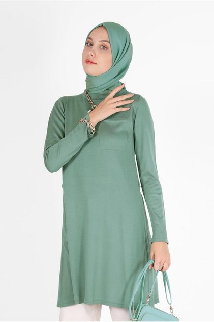 POCKET DETAIL BASIC KNITWEAR TUNIC 42045