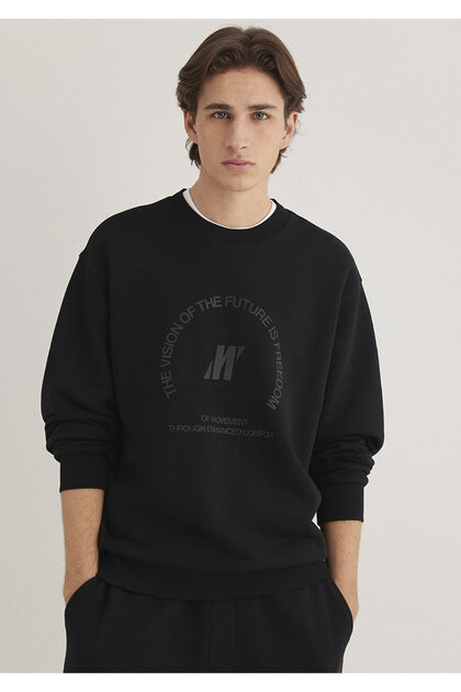 Pro Printed Black Sweatshirt 0S10355-71379