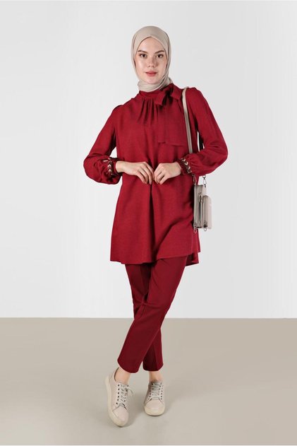 EMBROIDERED AND TASSELED TUNIC WITH BOW DETAIL 42376