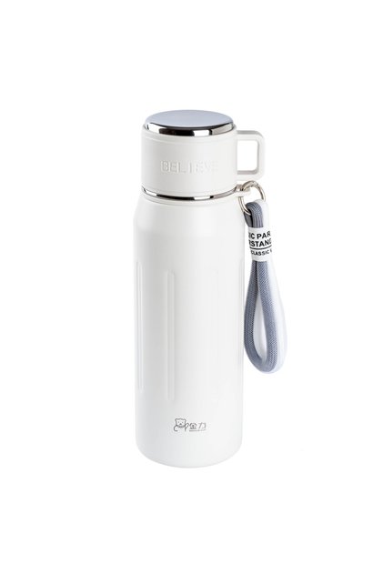 Tnt-Okadi White Stainless Steel Thermos with Lid 750ml
