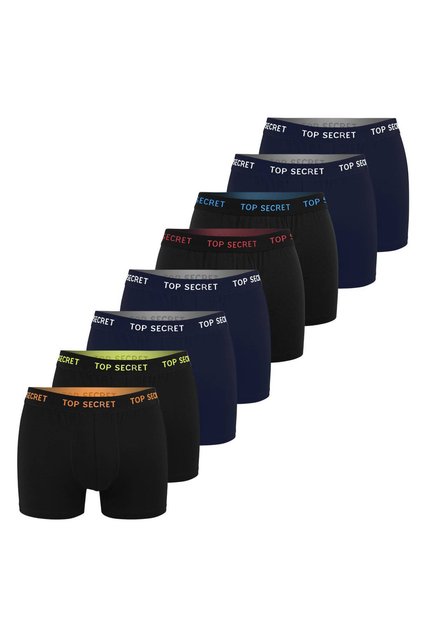 Boxeri bărbătești din bumbac, cu logo, negri, set de 8 piese.