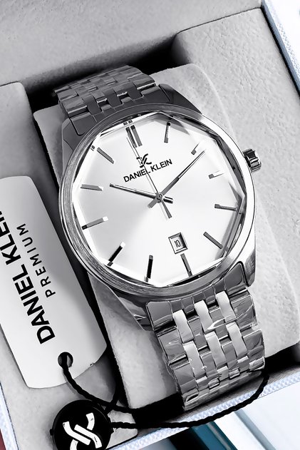 Original Stainless Steel Band Men Wristwatch Waterproof Silver Color Dke2147C1