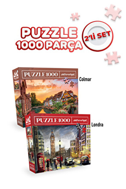 Neverland 2 Adet 1000 Parça Puzzle - İstiklal Caddesi ve Kız