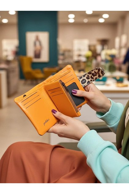 Genuine Leather Orange Women's Wallet