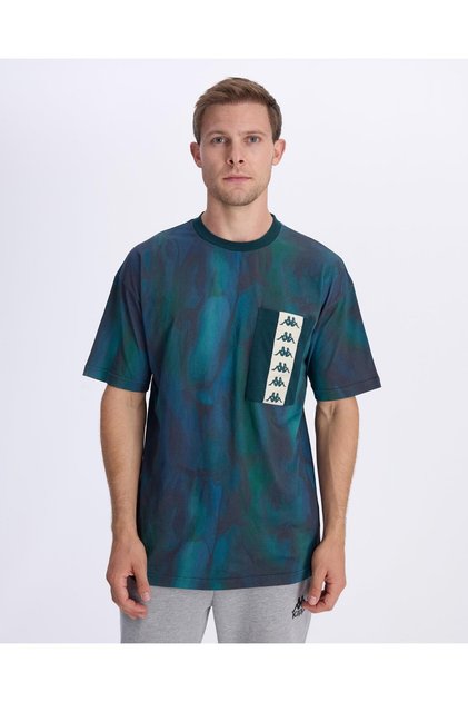 Authentic 222 Banda Fapo 3 Graphik Erkek Yeşil-Siyah Comfort Tişört