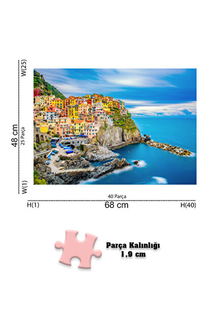 Neverland 2 Adet 1000 Parça Puzzle - Cinque Terre ve İstanbul