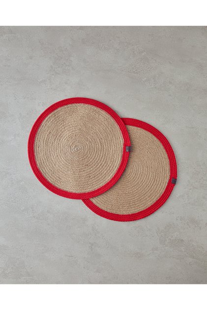 Karlina Jute 2-Piece American Service Set Red