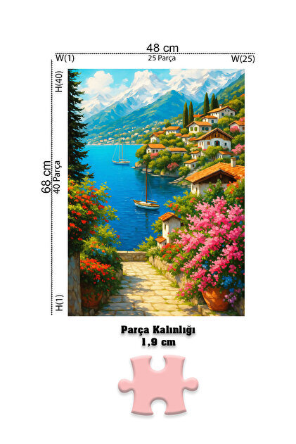 Neverland 1000 Parça Puzzle - Mountain Lake Village (Dağ Gölü