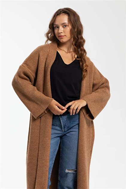 Avrile Women's Casual Knit Cardigan Camel- Trendyol