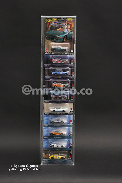 Minoleo Kapaklı Pleksi Hot Wheels Diecast Araba Premium Geniş