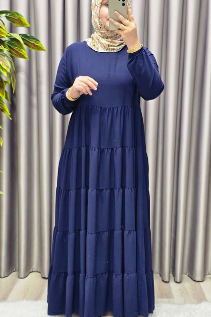 Women's Hijab Clothing Plus Size 5 Layers Indonesian Crepe Dress