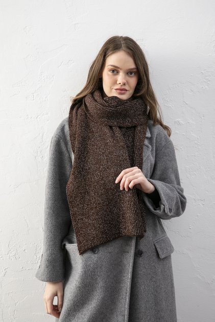 Lurex Sparkling Knit Scarf – Glitter Knit Scarf – Stylish and Warm Women's Winter Accessory, Soft Women's Scarf